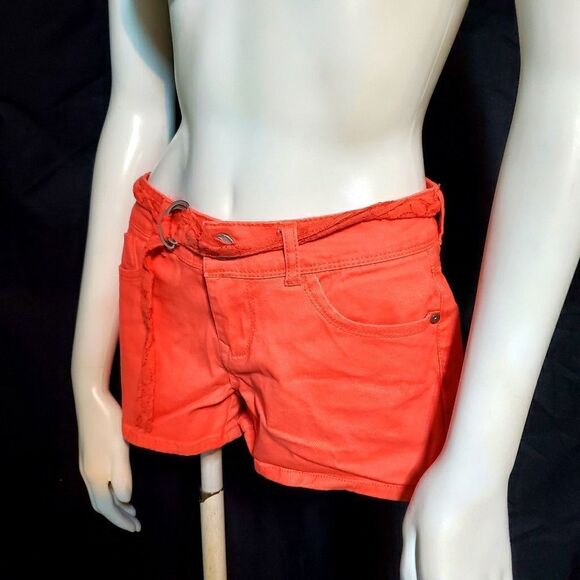 Indigo Rein Orange Shorts with Lace Belt (3) - Picture 1 of 6